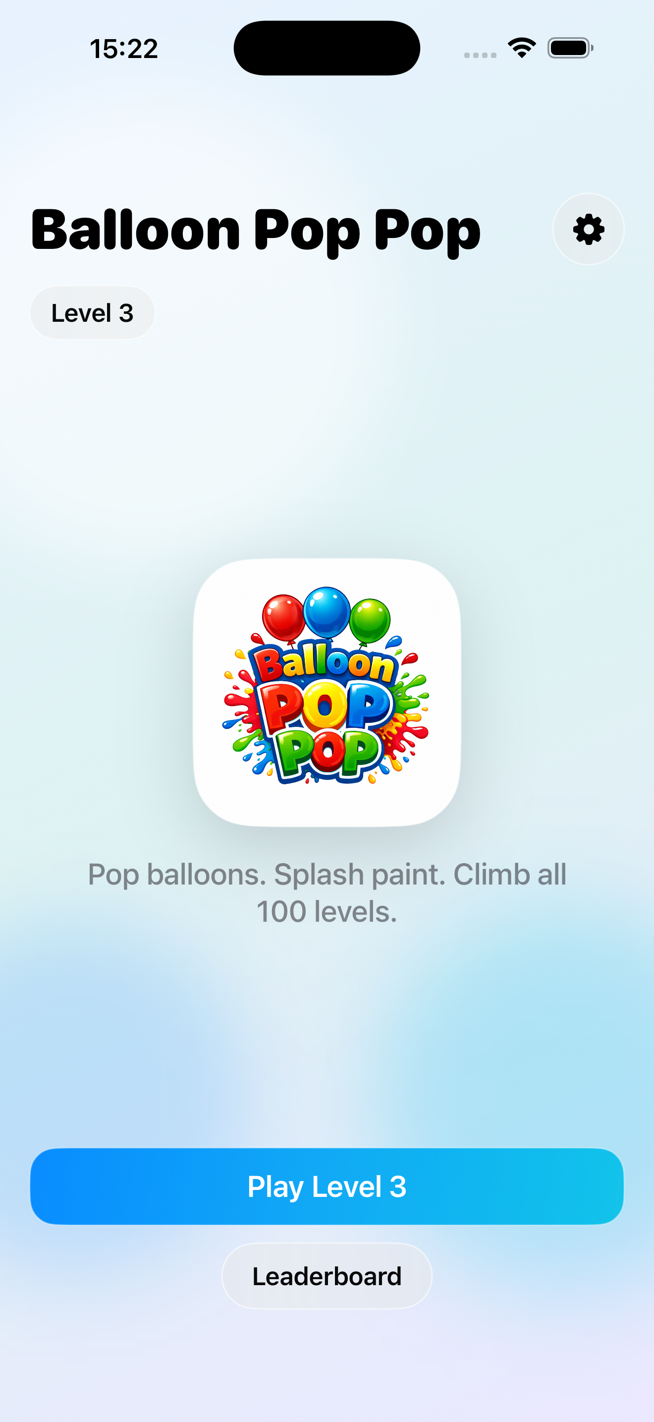 Balloon Popop gameplay result screen